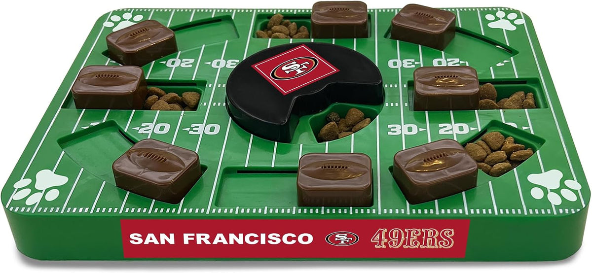 Pets First NFL San Francisco 49ers Puzzle Toy for Dogs, Slow Feeder Board for Pets, Interactive Doggie Treat Toy