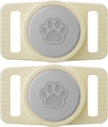 GOCII for Airtag Dog Collar Holder 2 Pack,Waterproof Dog Collar Holder for Apple AirTag(Gen 1 & 2),Silicone Air Tags Case for Dog Collars(Beige & Gray)