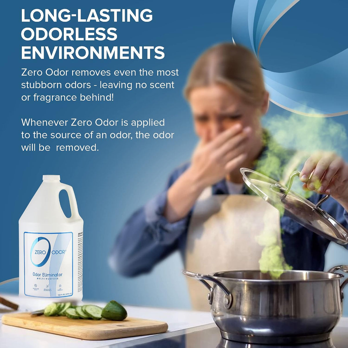 Zero Odor Multi-Purpose Odor Eliminator, Fabric & Room Deodorizer, 128 oz