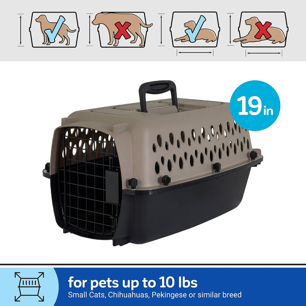 Petmate Vari Dog Kennel, Carrier, XS 19in, Up to 10lbs, Taupe