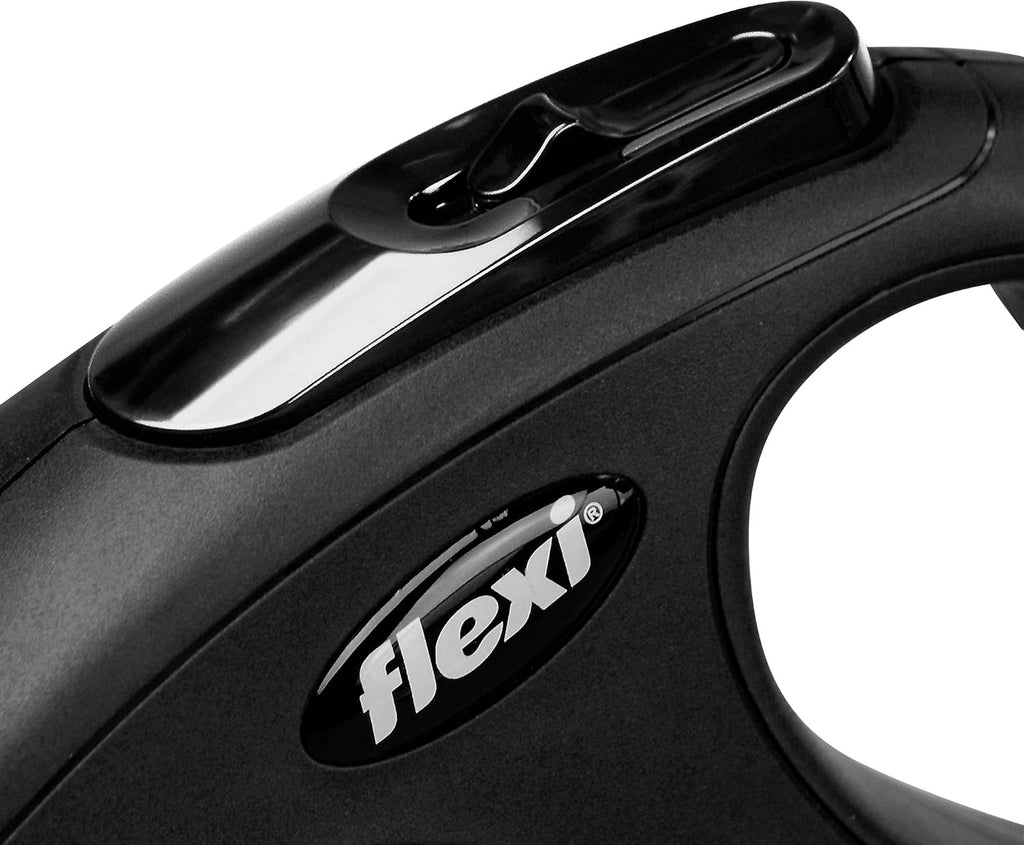 Flexi New Classic Cord Black Retractable Dog Cat Lead Extra Small 8kg - 3M