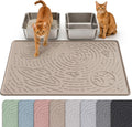 OHMO Cat Litter Mat Large Litter Box Mat, 31.5x23.6 Beige, Premium BPA-Free Silicone Rubber Kitty Litter Mat for Litter Box, High Edge Scatter Control Non-Slip Waterproof Litter Trapping Mat