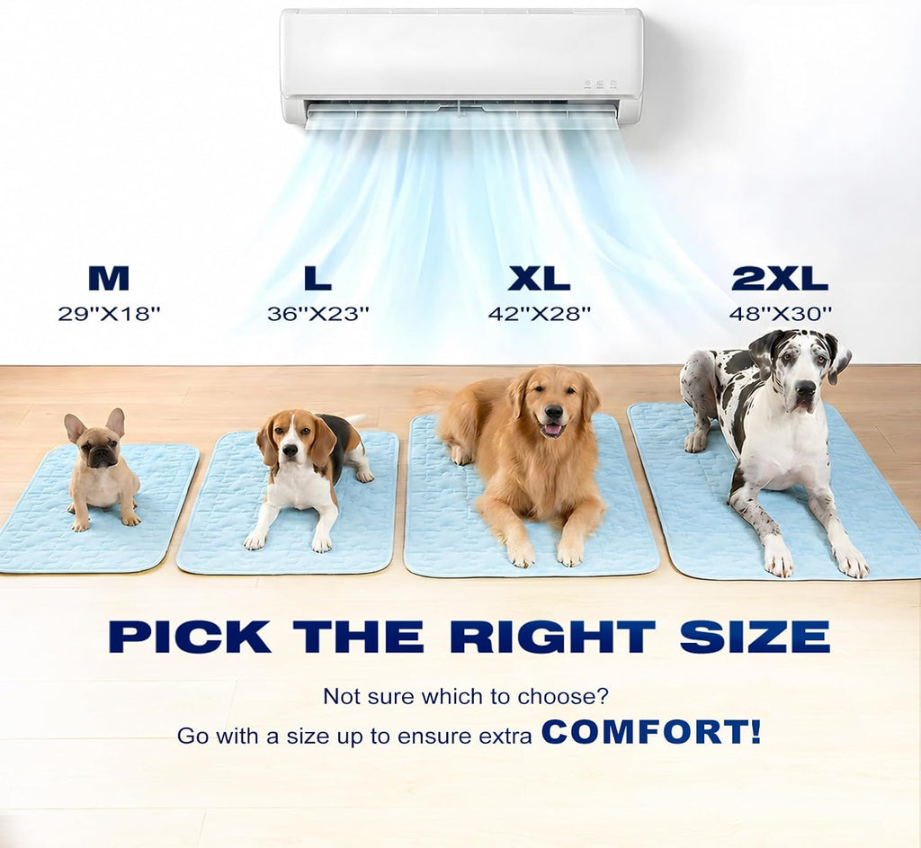 Cooling Dog Mat Large, Breathable 3D Mesh No-Gel Pad, Blue