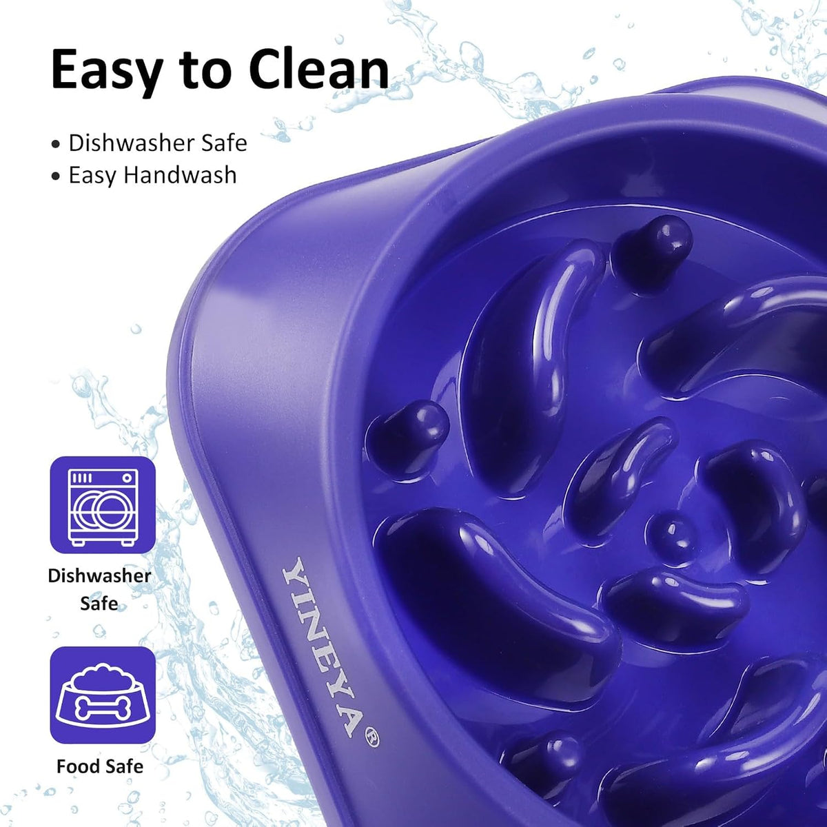YINEYA Slow Feeder Dog Bowls, Pet Supplies That Slow Down Eating, Pet Food Bowls, Maze Dog Puzzle Feeder for Medium Breed | Dog Food Bowl Slow Down Eating Prevents Bloat, Promotes Healthy Digestion, Puzzle Feeder Interactive Makes Meal Time Fun