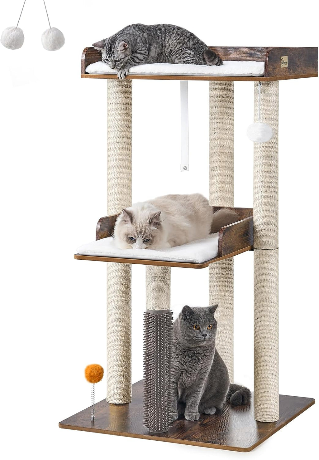 FourFurPets Modern Cat Tree for Indoor Cats Large Adult, Large Platforms