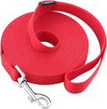 Dog/Puppy Obedience Recall Training Agility Lead - 15ft 20ft 30ft 50ft Training Leash - Great for Play, Camping, or Backyard - Red 15ft (15Feet, Red)