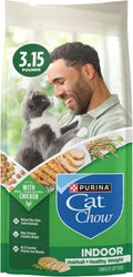 Purina Cat Chow Indoor Hairball + Healthy Weight Dry Cat Food, (4) 3.15 lb