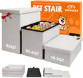 Zerbuger Dog Stairs with Storage, Beige 3 Steps Dog Ramp no Condo for Bed
