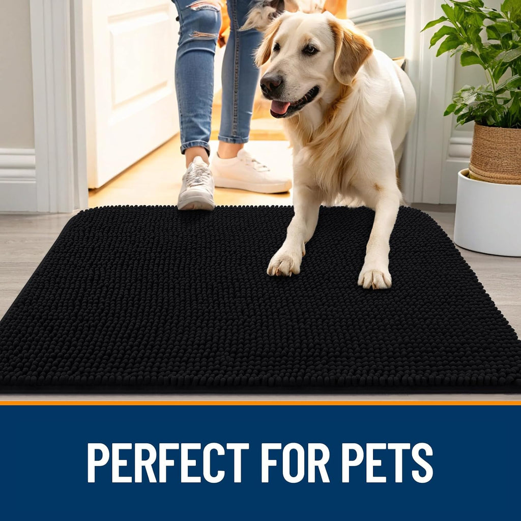OLANLY Dog Door Mat for Muddy Paws 70x24, Super Absorbent Chenille Mud Mat