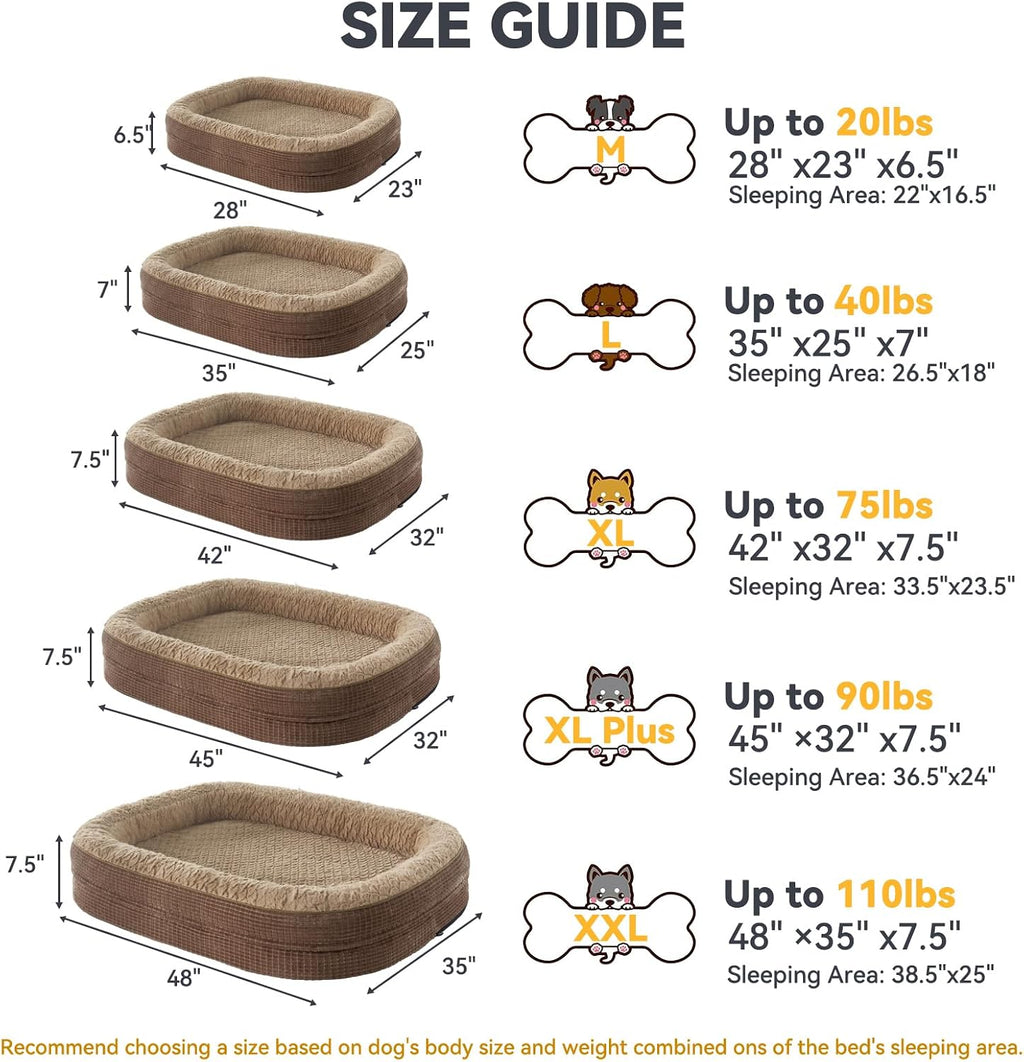 JOEJOY Orthopedic Dog Bed for Medium Dogs, 360° Oval Bolster, 28"