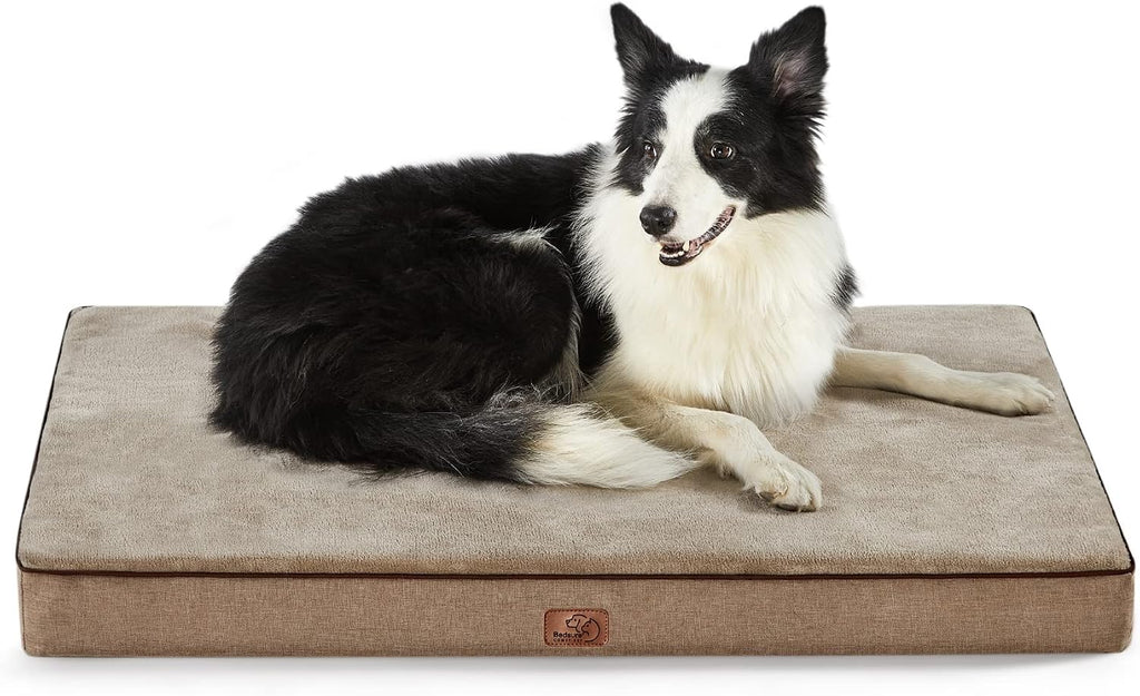Bedsure Memory Foam Dog Beds Large Sized Dog, Orthopedic Crate Pads, 35x22