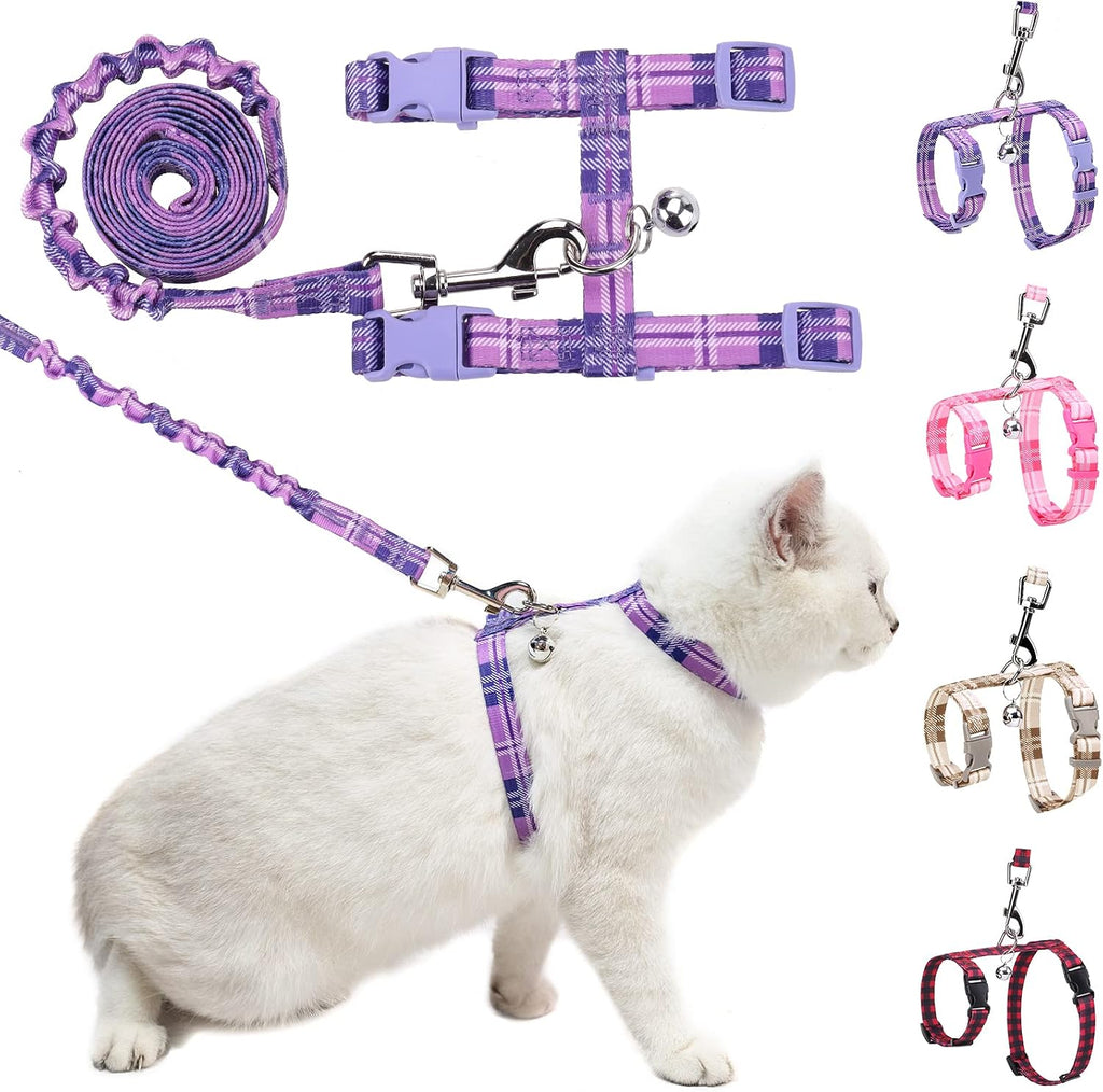 BEAUTYZOO Cat Harness and Leash Set, Escape Proof for Walking Travel Purple