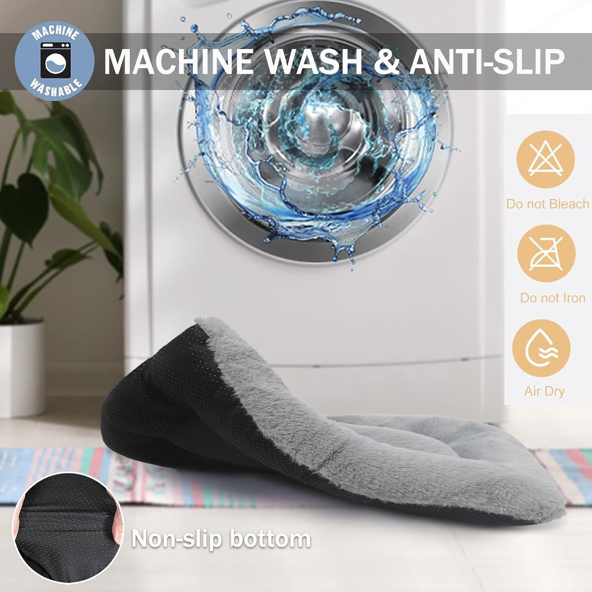 Cat Beds for Indoor Cats Washable Dog Bed Crate pad for Extra Small Dogs Ultra Soft Pet Kennel Pad for Cage Flat Puppy Kitten Cushion Sleeping Mat Anti-Slip Light Grey 22 x 13
