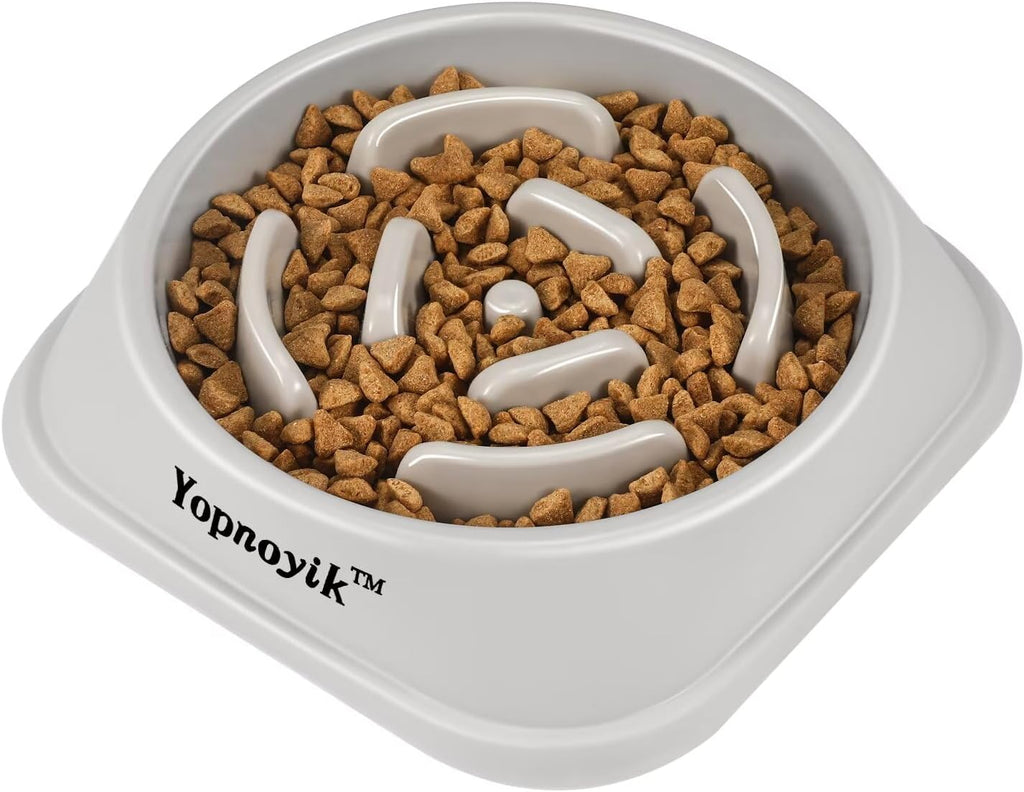 Slow Feeder Dog Bowls for Medium Dogs & Cats | Non-Slip Base, Anti-Choking Design, Reduces Bloating & Overeating, Easy to Clean, 1.5-2 Cups