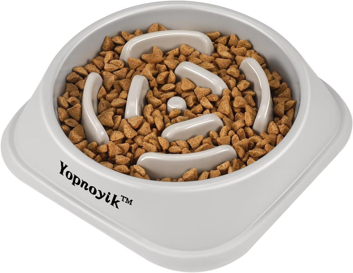 Slow Feeder Dog Bowls for Medium Dogs & Cats | Non-Slip Base, Anti-Choking Design, Reduces Bloating & Overeating, Easy to Clean, 1.5-2 Cups
