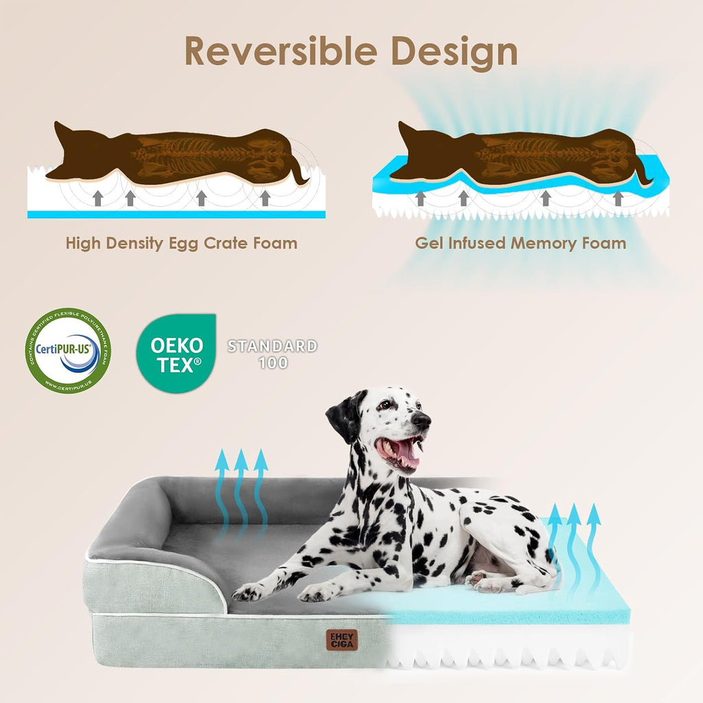 EHEYCIGA Orthopedic Extra Large Dog Bed, Waterproof Washable XL Pet Bed 44"