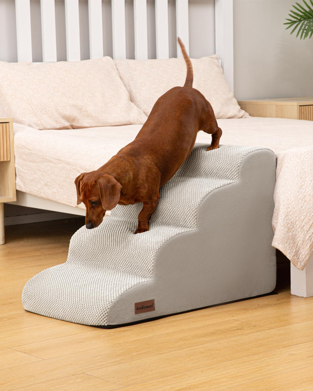Aodisman Dog Steps for Bed or Couch,4 Step Pet Stairs for Small Dogs & Cat