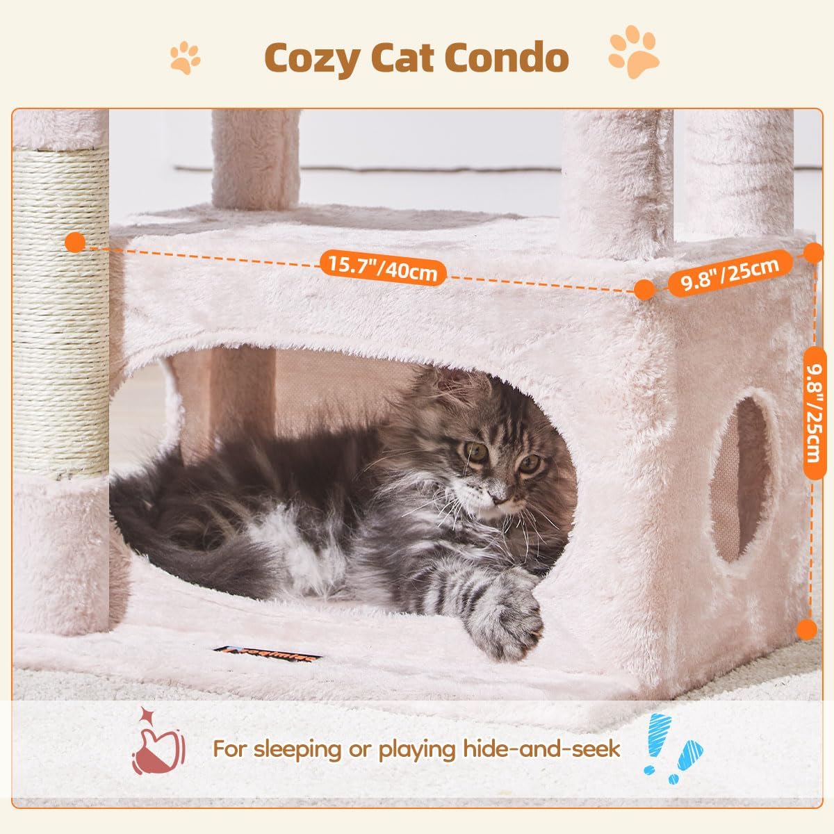Taoqimiao Cat Tree, 38.5In Cat Tower for Indoor Cats, Suitable for Kittens