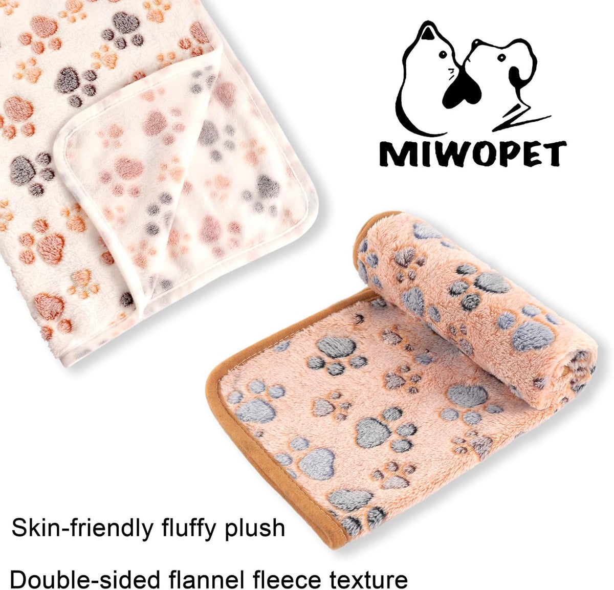 MIWOPET 3 Pack Fleece Pet Blankets Warm Bed Throw for Dogs & Cats 30x20in