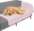 Stuffed Premium Soft Dog Couch Blanket, with Flannel Cute Paw Print, 30 * 70 inches, Cat Blanket Puppy Supplies Dog Products Stuff Essentials, Pink