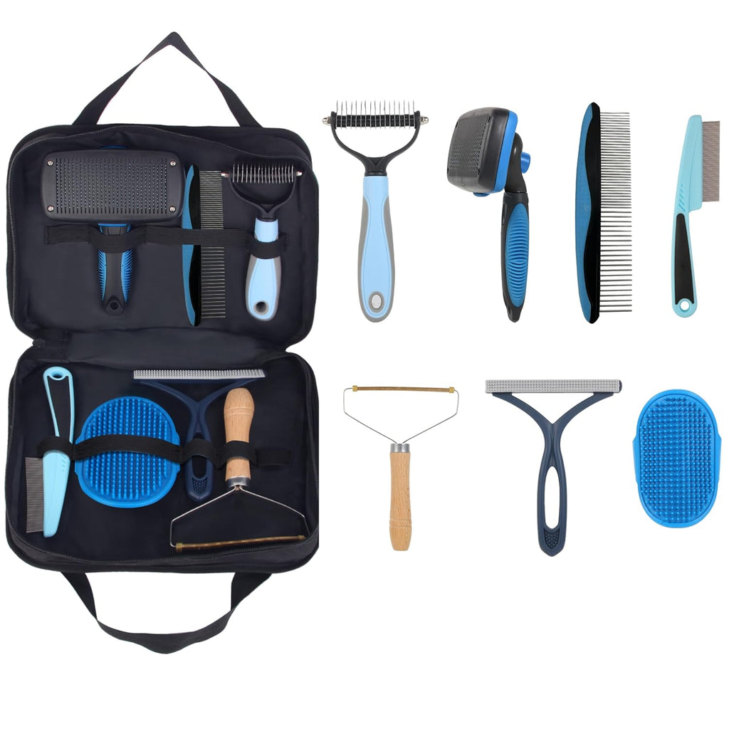 7‑in‑1 Pet Deshedding Tool, Dog Grooming Brush Set, Dog Brush Combo