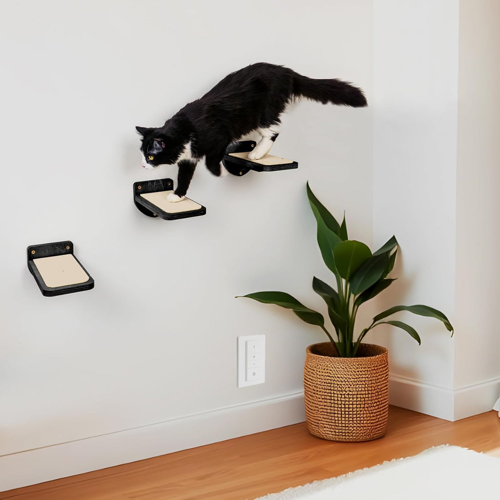 INICIO Cat Wall Steps, Set of 3, Black