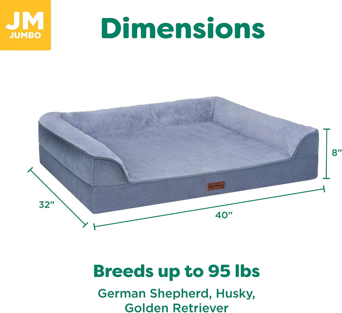Furhaven Plush & Embossed Velvet Cooling Gel-Top Dreamer Sofa Pet Bed, Steel Blue, Jumbo