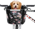 RAYMACE Bicycle Basket Dog Bike Handlebar Basket Front,Folding Detachable Quick Release Easy Install,Cycling Picnic Bag