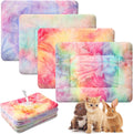 Haull 4 Pcs Waterproof Guinea Pig Bedding Mat, Tie Dyed, 13 x 18.5
