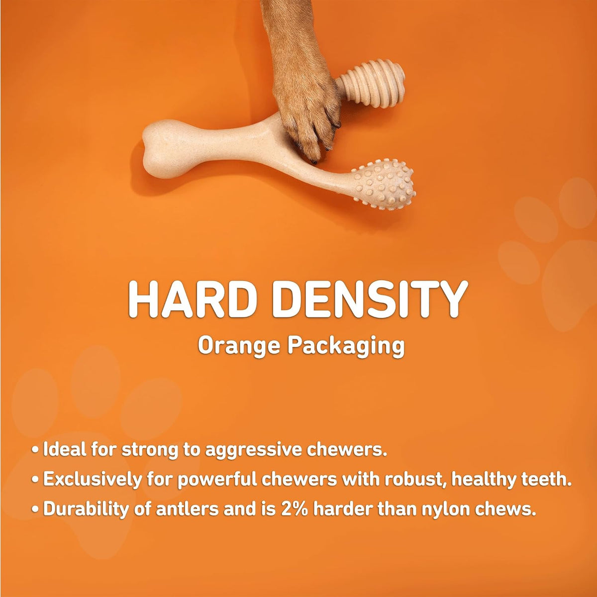 BetterBone - Hard Density - Ideal for Strong to Aggressive Chewers - All-Natural, Nylon-Free Dog Chew Toys - Non-Toxic, Promotes Dental Health, Splinter-Resistant, Sustainably Made