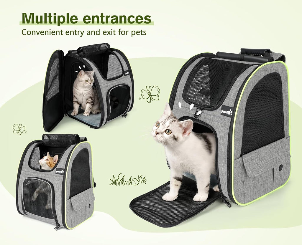 pecute Cat Backpack Carrier Expandable, Cat Backpack with Curtain