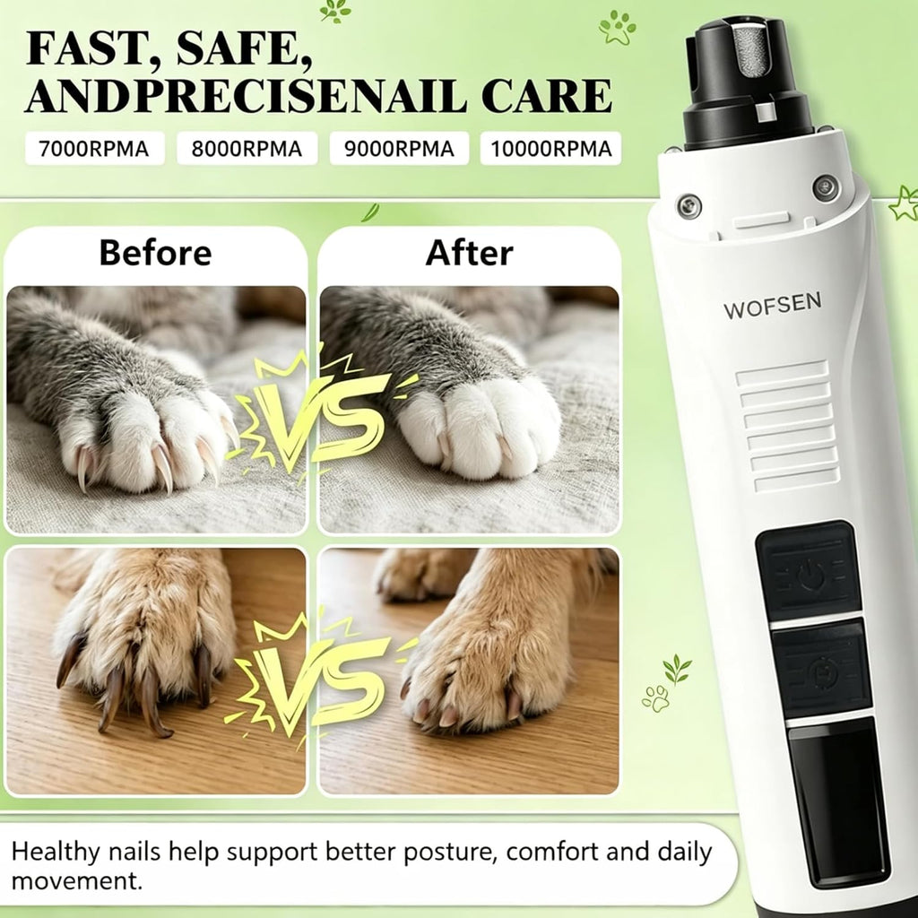 Whisper-Quiet Dog Nail Grinder, Safe & Stress-Free for Sensitive Dogs Cats