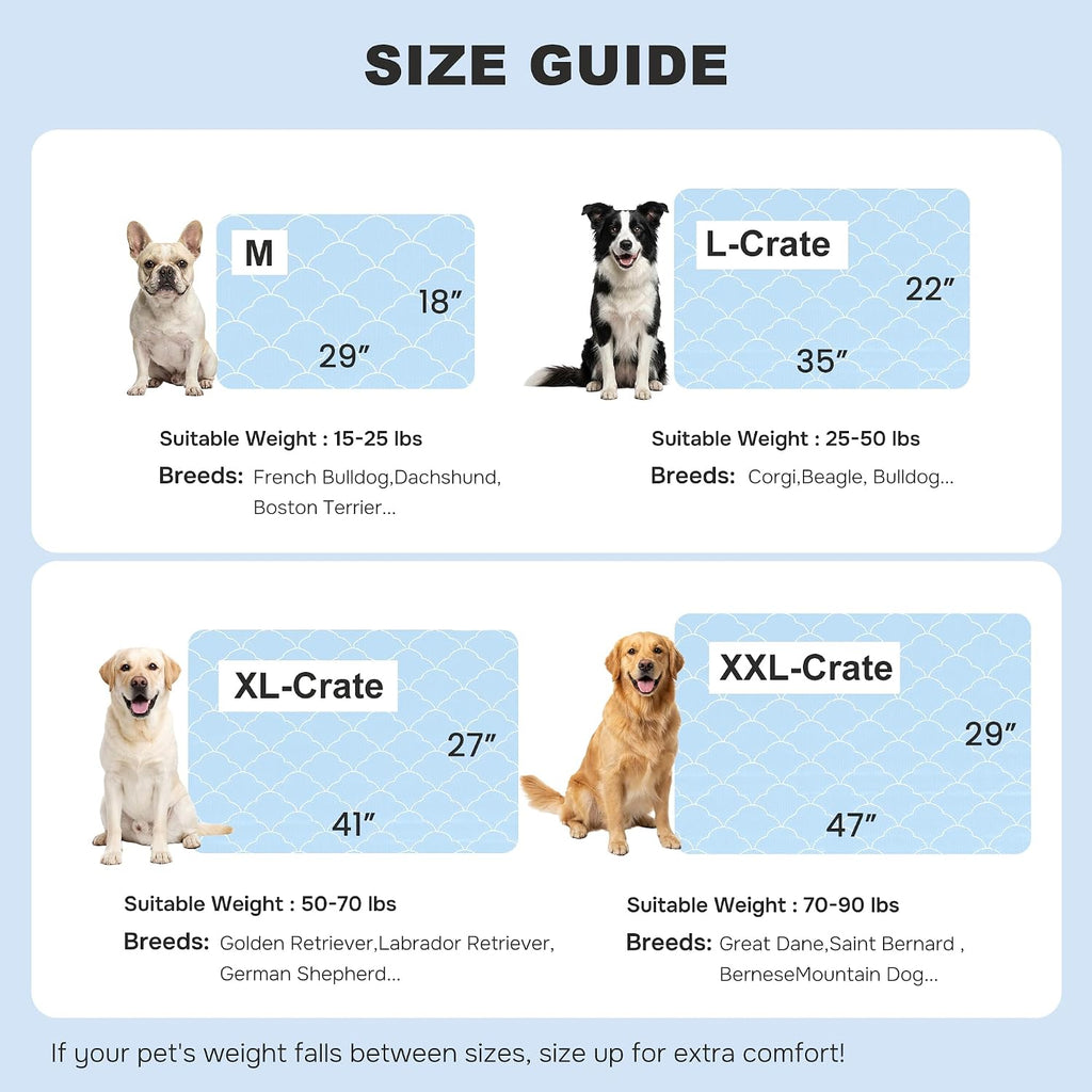 ZOMISIA Cooling Mat for Medium Dogs, Q-Max>0.5 Thin Breathable Crate Pad for Pet, Portable Washable Kennel Bed for Summer Active Dog with Chill Cool Soothing Fabric to Rapid Cooling, 29x18, Blue