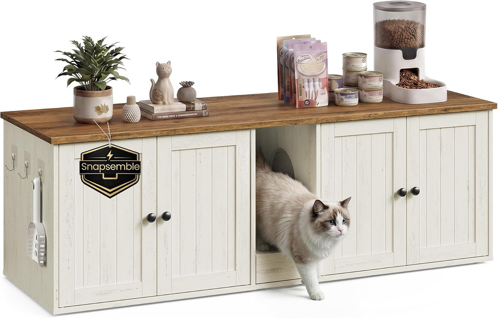 SONGMICS HOME Toolless Assembly Litter Box Enclosure, Cat House