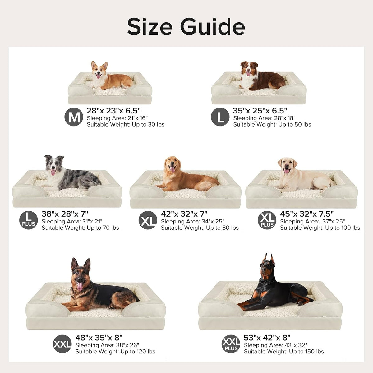 INVENHO Jumbo Orthopedic Dog Bed for Extra Large Dogs, Waterproof, Egg-Crate Foam Dog Couch Bed with Washable Removable Cover, Waterproof Lining and Nonskid Bottom