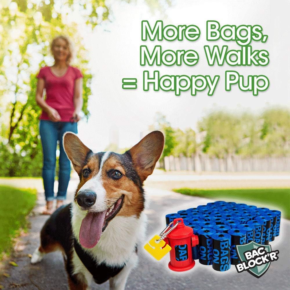 Bags on Board Dog Poop Bags - Strong, Leak Proof Dog WasteBags - 9 x 14 Inches BlueBags (3203940071) (Pack of 1800)