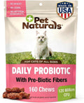 Pet Naturals Daily Probiotic Soft Chews for Cats, Digestive and Immune Support Supplement for Cats, 100 Million CFU Per Chew, Value Size, Duck, 160 Count