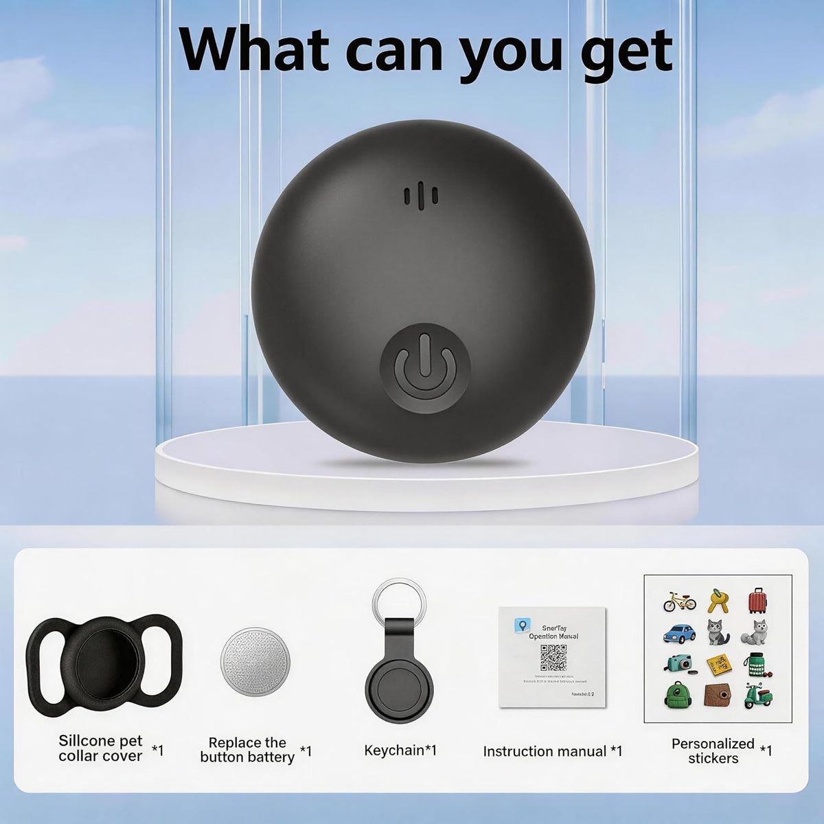 GPS Tracker for Dogs,Finder Air Tracker Tags Smart Collar with Real-Time Location - Pet Location Tracker with Holder, Works with iOS Find My【Apple MFi Certified】 , Ultra-Slim, IP68 Waterproof