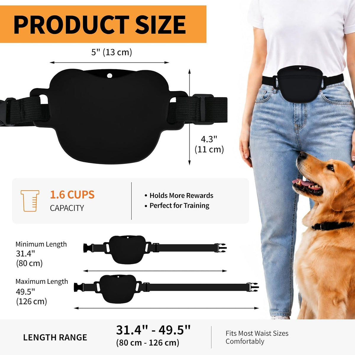 Silicone Dog Treat Pouch with Training Clicker