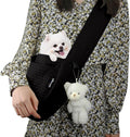 NATUYA Small Dog Carrier Sling Cat Sling for Outdoor, Black, Canvas