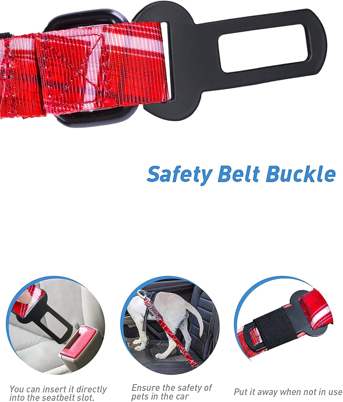 Hotsky Tactical Bungee Shock Absorbing No Pull Dog Leash,Red Plaid,4-6FT
