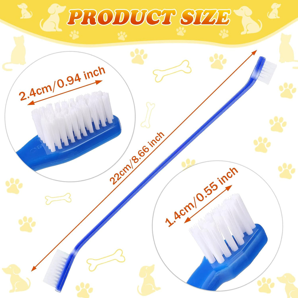 Nuenen 150 Count Dog Toothbrush Dual Headed Dental Brushes Puppy Tooth Brushing Kit Long Handle Toothbrush for Large and Small Dogs Cats Most Pets Teeth Cleaning Oral Care Supplies (Vibrant Color)