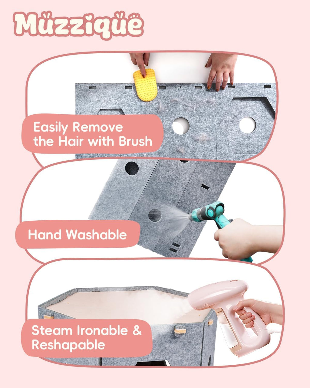 Cute Cat Bed, Pink Pig Cat House, Hideaway Cave with Perch, for Indoor Cats