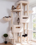 Heybly Cat Tree, 74.8-Inch Spacious & Tall Cat Tower for Large Cats HCT062MJ