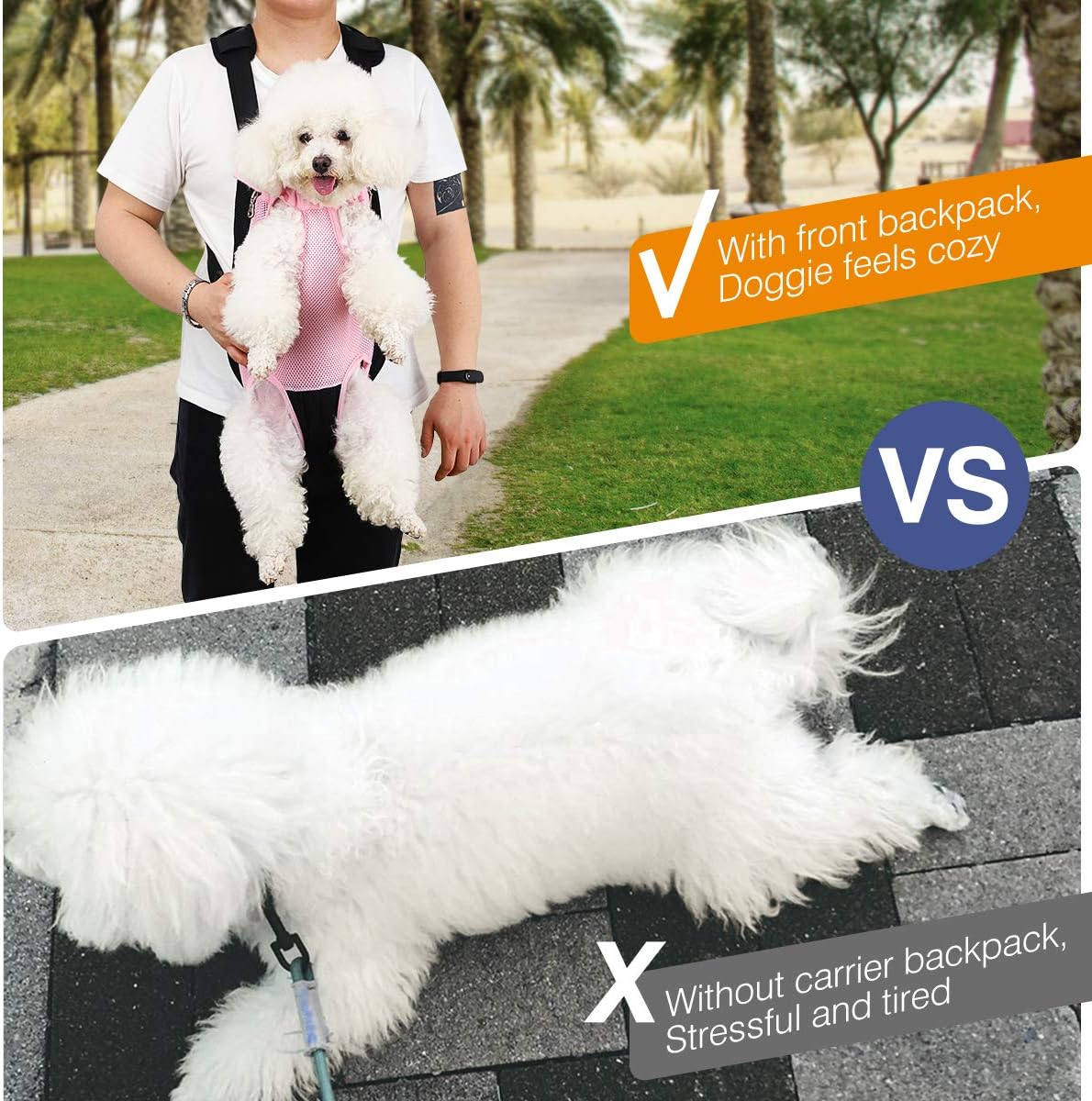 Pawaboo Pet Front Carrier Backpack for Small Medium Dogs