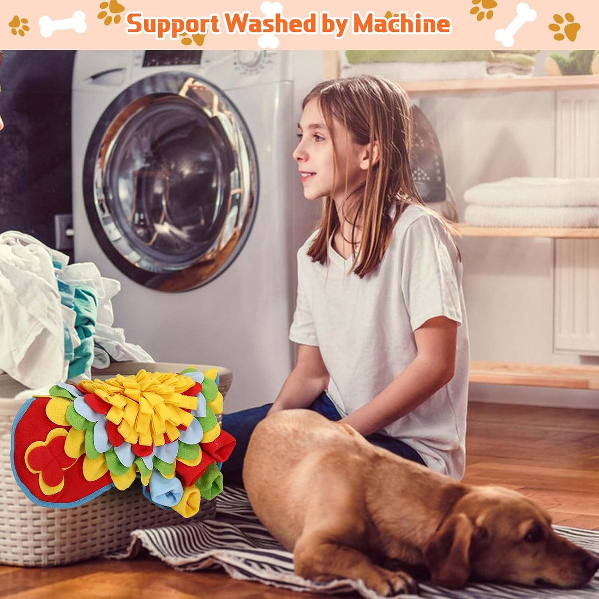 Snuffle Mat for Small Medium Dogs Nose Smell Training, Muilticolor