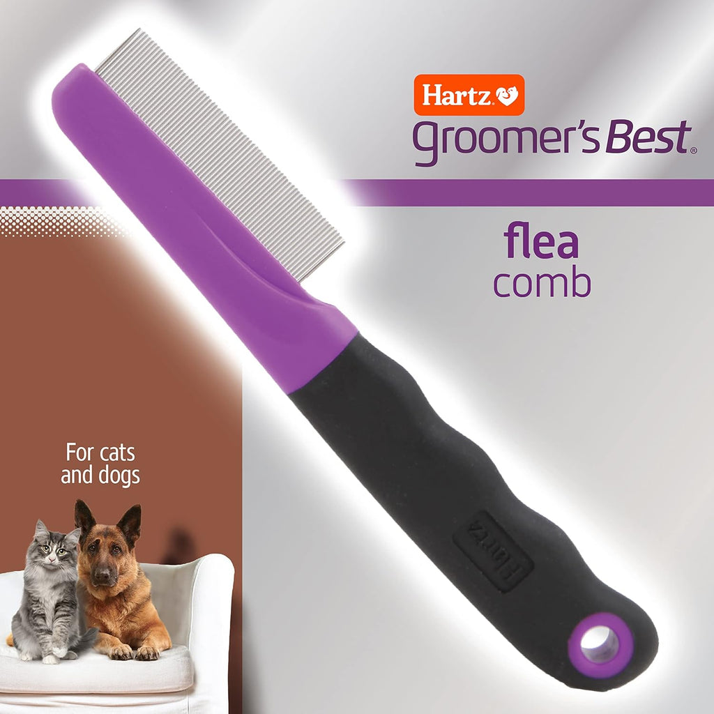 Hartz Groomer's Best Flea Comb for Dogs and Cats, Fine-Toothed Gentle Pet Comb for Detangling or Dematting Face & Paws (Pack of 1) 