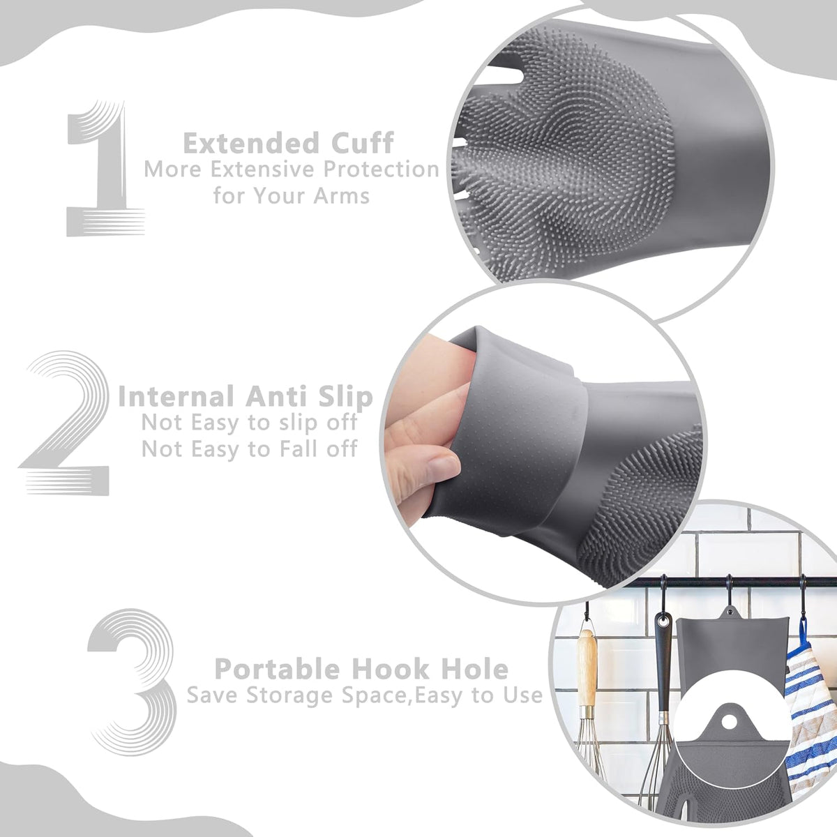 Pet Grooming Gloves—Dog Washing Gloves with High-Density Teeth