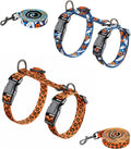 Halypet 2-Pack Cat Harness and Leash Set, Escape Proof 3-in-1 Adjustable Harness for Cats, Soft Lightweight, Easy On & Control for Walking, Travel & Outdoor Use, Medium (Navy & Orange)