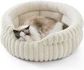 Bedsure ComfyFleece® Washable Cute Large Cat Bed,Soft Round Puppy Bed,23in